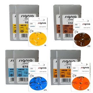 보청기배터리 시그니아 1+1 80알 밧데리 건전지, 01. 지멘스 보청기 배터리10(노란색), 2개