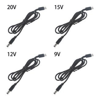 USB C 타입 PD to 9V 12V 15V 20V 5.5x2.1mm 전원 공급 장치 케이블 무선 라우터 노트북 LED 스트립 스피, 1개