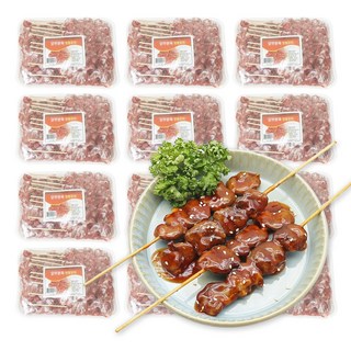 가나안식품 업소용 염통꼬치 50개입 냉동 닭꼬치 숯불 캠핑 파닭 데리야끼, 12개, 1kg