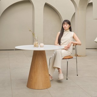 제이픽스 피코 라운드 포세린 세라믹 인테리어 원형 테이블 2size, 네츄럴, 2인용