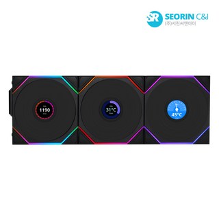 LIAN LI UNI FAN TL Wireless LCD 120 블랙 3팩, 3개