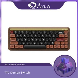 게이밍키보드 Akko MU01 산악 격리 목재 기계식 RGB 핫 스왑 가능 BT 5024G 무선 및 C 타입 유선 게임용, 적축, 없음, 1) Autumn, 1개