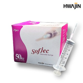 화진주사기 일회용 멸균 주사기 50cc 18g x 38mm 반려동물 피하수액 실린지, 25개