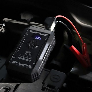 콜튼 자동차 점프스타터 4in1 공기압주입기 피크전류 2000A, 12000mAh, 1개