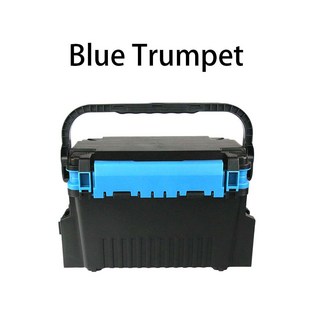 다기능 낚시 태클 박스 야외용 내구성 강화 보관함 넓은 수납 공간 제공, Blue Trumpet, 1개