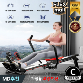 플렉스몰 로잉머신 가정용 홈트 저소음 유산소 노젓기 코어 실내 전신운동, C