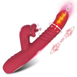 LICKLIP 바이브레이터/딜도 진동 /진동기 신축진동 포함+혀 핥기 /온열 전동 딜도/여성용 성인용품, 1개, 붉은색 대표 이미지 - 자동 딜도 추천