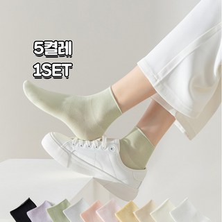 피아드 땀 발냄새 흡수 봄 여름 시원한 여성 시스루 무압박 밴딩 발목 양말 5켤레 세트 10Color