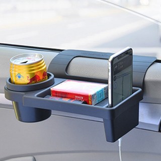 3IN1 차량용 멀티거치대 창문틈 고정 트레이 컵홀더 핸드폰 거치 자동차 수납 선반, 1개