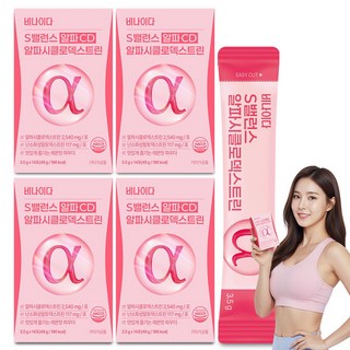비나이다 S밸런스 알파CD 분말 식약청인증 다이어트 알파시클로덱스트린 난소화말성덱스트린, 4개, 49g