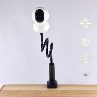 비바로드 홈캠스탠드 홈캠거치대 자바라거치대 홈카메라 베이비캠 펫캠 CCTV 무타공 설치, 1개, 블랙 80cm