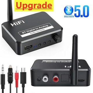 BLS-B35 블루투스 5.1 수신기 U 디스크 DAC 오디오 변환기 Spdif 3.5MM AUX 2 RCA 앰프 스피커, 1개