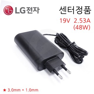 LG모니터 29UB65-P 29UB65D 20CAV37K-B 20CAV37K 24CAV37K-B 24CAV37K 29MT45D 전용 19V 2.53A국산어댑터(접지), 1개, 어댑터 + 3구 각파워코드 1.0M 12 LG전자 ADS-48MSP-19 19048EPK 정품 노트북 어댑터 충전기, 블랙, 1개
