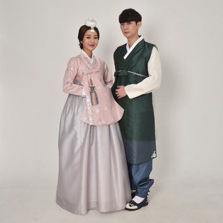 한복대여 우리빔 커플한복 - 두빛나래(사이즈는전화로 문의주세요) 커플한복대여 커플 결혼식 돌잔치한복
