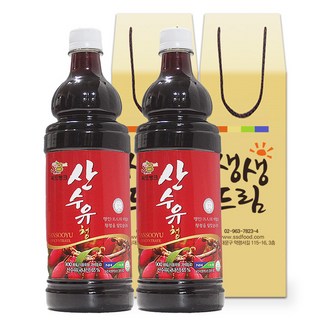 산수유 엑기스 농축액 원액 900mL 2병 선물포장, 2개