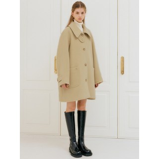 LOOKAST 룩캐스트12월27 예약 블랙 마리 하프 울 코트 / BLACK MARY HALF WOOL COAT