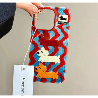 강아지 친구들 홀로그램 실리콘 아이폰케이스