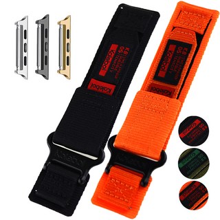 애플워치 SE 2세대 44mm 스포츠스트랩 나일론 벨크로 루프밴드 호환, 02 KB02GN22 카키, 1개