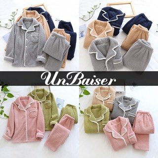 UNBAISER 신혼부부잠옷 우정 곰돌이 기모 수면세트 남성 여성 커플 잠옷 파자마파티 겨울내의 극세사