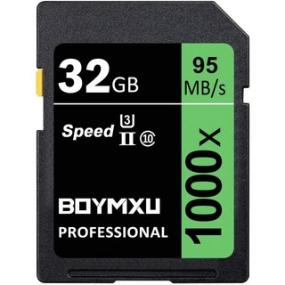 32GB 메모리 카드 U3 BOYMXU 프로페셔널 1000 x 클래스 10 호환 컴퓨터 카메라 캠코더 최대 95MB/s 녹색/검은색, 32GB GREEN, 1개