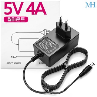 명호전자 5V4A 아답터 월마운트 DC 5V 4A 어댑터, 5V4A아답터(+3종젠더포함), 1개