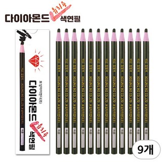 보성아이엔디 다이아몬드 색연필 종이말이식 언더라인/채점용 학생색연필 검정 1타(12자루), 9개, 1색, 검정(12개)