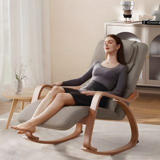 전신 안마의자 흔들의자 선물 모던 안락의자 안마기 마사지 전기안마 휴식공간 5단계 발받침 진동 온열, 오트밀