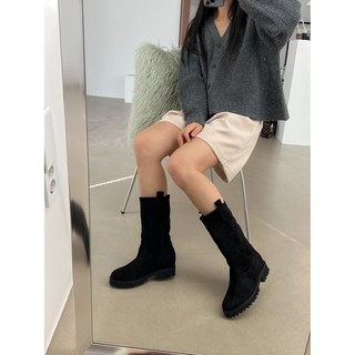 성수동 수제화 여자 쎄무 가죽 미들 부츠 4cm