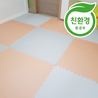 층간소음 방지 셀프 시공 유아 거실 EVA 친환경 퍼즐매트 100cm*100cm 2cm(1장), 아이보리/그레이(1장), 1개
