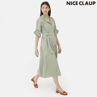 나이스클랍 칼라 셔링 원피스 반팔원피스 봄여름 원피스 편한원피스 롱원피스 시원한원피스
