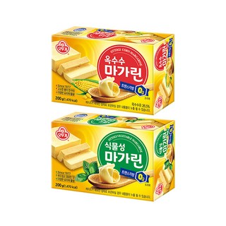 오뚜기 마아가린 200gx2개(옥수수마아가린1개+식물성마아가린1개), 1세트, 200g