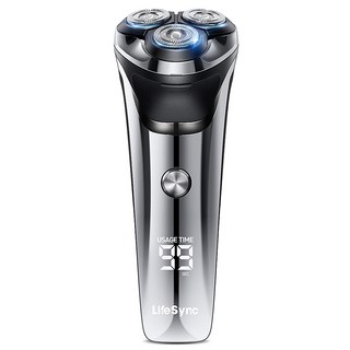 LifeSync 남자 전기면도기 3헤드 생활방수 건식 습식 면도 트리머 포함 FK373, 실버