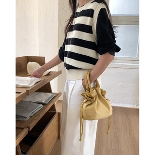 캐주얼 데일리 드로스트링 캔버스 복조리 토트백 파우치포함