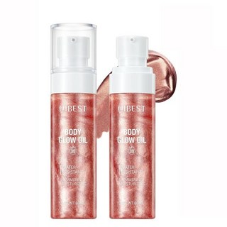 바디 글로우 오일 SPF 35 자외선 차단제 쉬머 방수 논스틱 보습 코코넛 가벼운 로션 피부에 2.03 floz의 빛나는 마무리를 선사하는 로즈, 바디 글로우 오일, SPF 35 자외선 차단제 쉬머 방