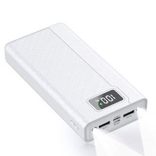 THOUSTA LCD잔량표시 멀티단자 QC3.0 PD 22.5W 고속충전 대용량 보조배터리 30000mAh, 화이트-20000mAh