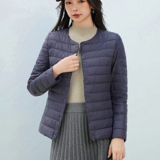 여성 오리털 경량 패딩 점퍼 라운드넥 V넥변형 누빔 간절기