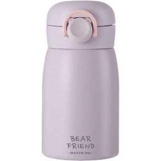 푸코 베어 프렌드 원터치 보온병, 퍼플, 350ml, 1개