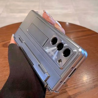 삼성 갤럭시 Z 폴드 6 5 용 투명 케이스 유리 필름 스크린 힌지 보호 커버, 03 For Galaxy Z Fold 3, 01 Silver