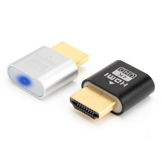 컴튜 HDMI 더미플러그 LED 가상 모니터 디스플레이 4K 60Hz, 1개, 실버 LED