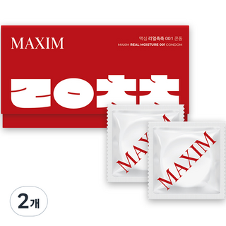 맥심 리얼촉촉 001 일반형 콘돔, 12개입, 2개 대표 이미지 - 커플 성인용품 추천