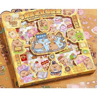 카피바라 스티커 100장 다꾸 폰꾸 학용품 DIY 귀여운 선물 스티커 박스, 1세트