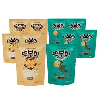 뚜부칩 오리지널+김맛_건강 두부과자 어른 간식 국산두부 국산재료 오븐에구워 더 맛있는 두부과자 건강과자 온가족 건강간식, 10개, 50g