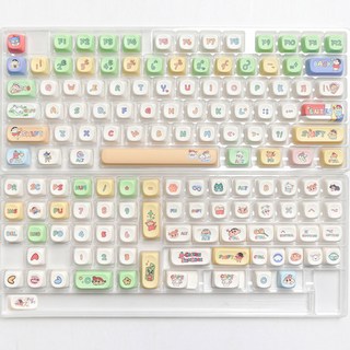 컬러 크레용 귀여운 F87 PBT 기계식 파스텔톤 페블온 MOA