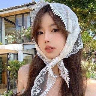 투니스 여성 프렌치 파스토랄 스타일 레이스 헤드스카프