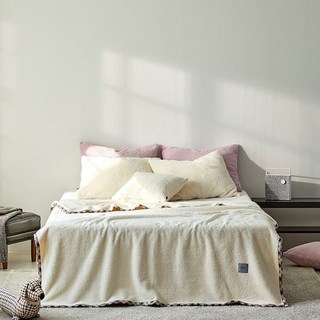 닥스 침구 극세사 테디 아이보리 담요