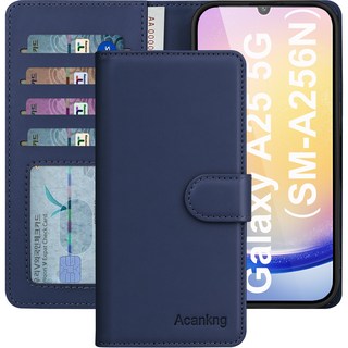 아칸크 삼성 갤럭시 A25 5G 클래식 베이직 지갑형 카드수납 프리미엄 가죽 다이어리 휴대폰 케이스 (SM-A256N) 적용