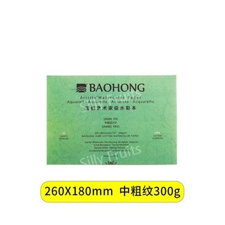 바오홍 수채화지 수채화 용지 300g 아티스트 전문가용 미술용지 스케치북 종이 드로잉지, B. 260X180mm 중목