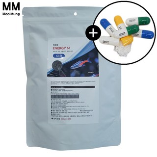 네오 에너지 M 1000ml 400g 1L 1리터 캡 리무버 36정포함 코리 코리도라스 테트라 시클리드 사료 먹이 밥, 1개