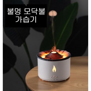 불멍 저소음 불꽃 가습기 모닥불, 화이트 + 전용아답타