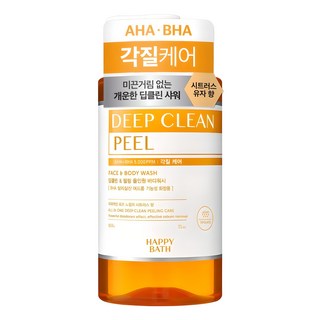 해피바스 딥클린 아하바하 각질케어 올인원 바디워시 시트러스 유자 향, 900g, 1개